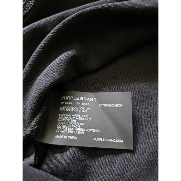 Purple Brand Heavy Jersey Distressed T-Shirt Logo SZ M - Picture 7 of 7